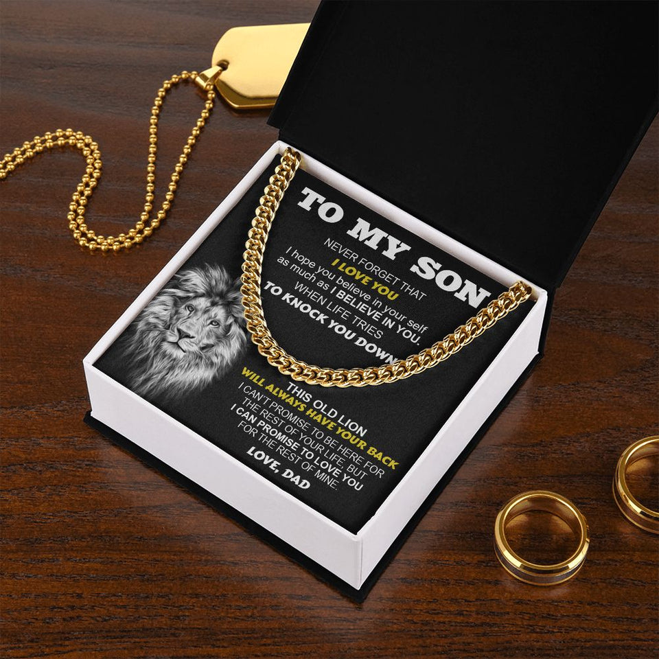 To My Son | I Believe In You | Cuban Link Chain Gift From Dad