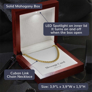 To My Dad - Thank you for all - Cuban Link Chain Gift For Man Husband Gift For Birthday
