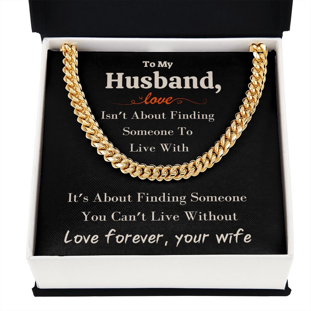 A Beautiful Cuban Link Chain Necklace Gift For Husband From Wife