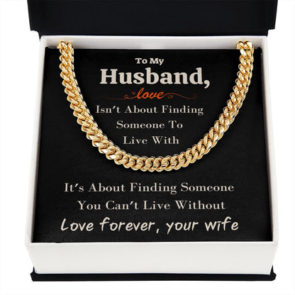 A Beautiful Cuban Link Chain Necklace Gift For Husband From Wife