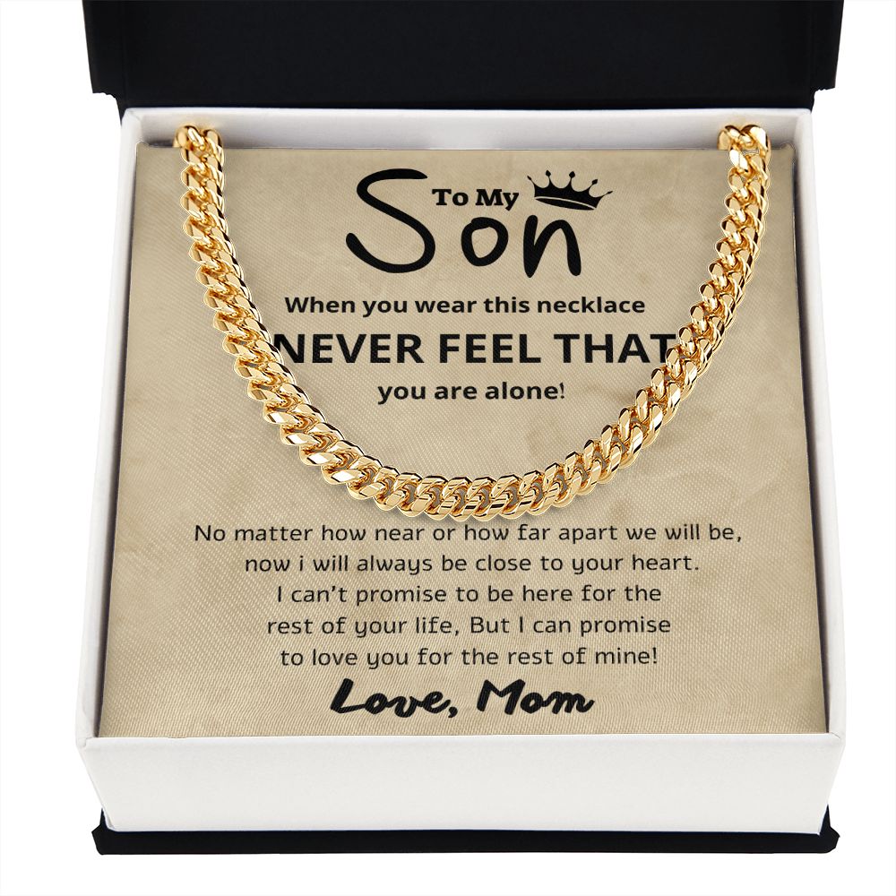 A Beautiful Cuban Link Chain Necklace Gift From Mon For Son