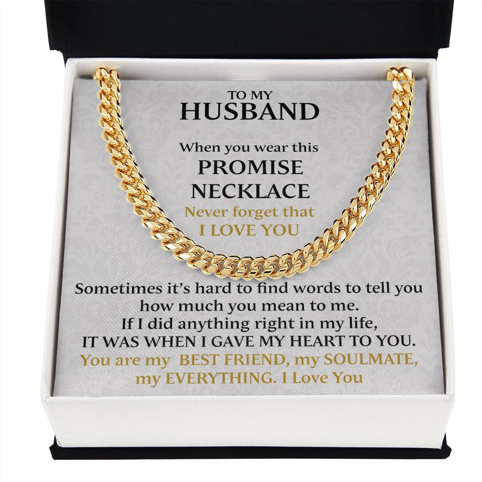 Promise Necklace Adjustable Cuban Chain My Everything For Husband - Necklace for Husband, Gift for Valentine's Day