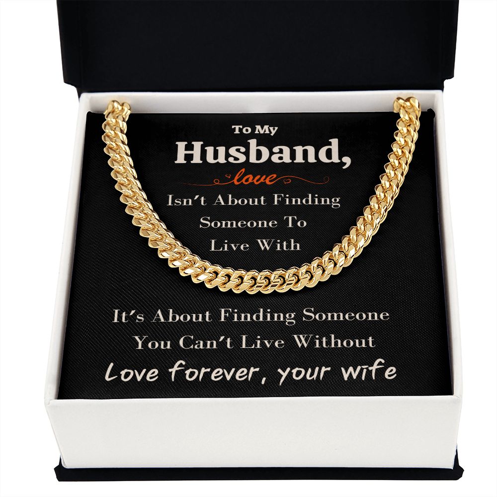 A Beautiful Cuban Link Chain Necklace Gift For Husband From Wife
