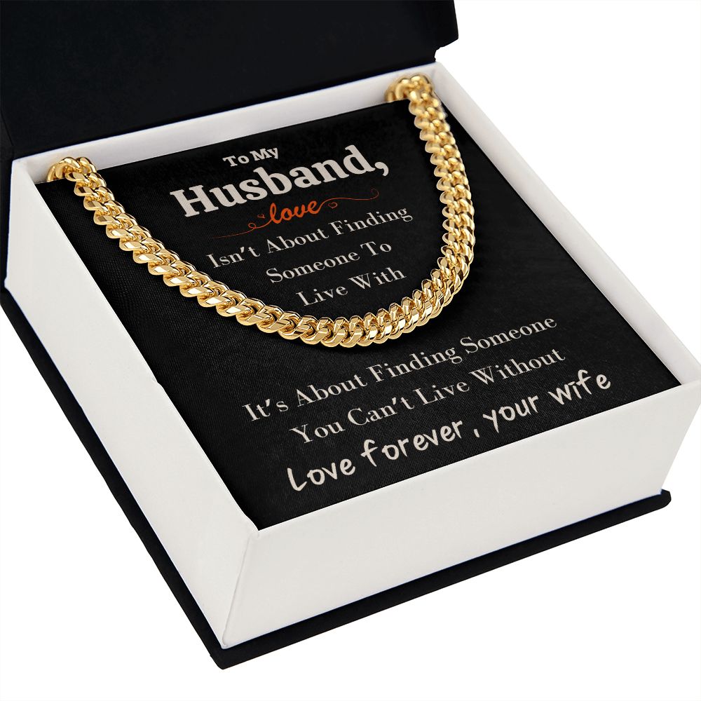 A Beautiful Cuban Link Chain Necklace Gift For Husband From Wife