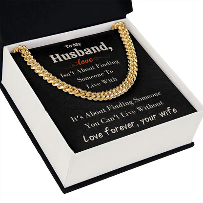 A Beautiful Cuban Link Chain Necklace Gift For Husband From Wife