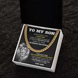 To My Son From Dad | When Life Tries To Knock You Down | Cuban Link Chain Necklace