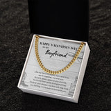 Happy Valentine's Day To My Boyfriend Cuban Link Chain Necklace Gift For Mom, necklace For Wife, Gift For Mother's Day