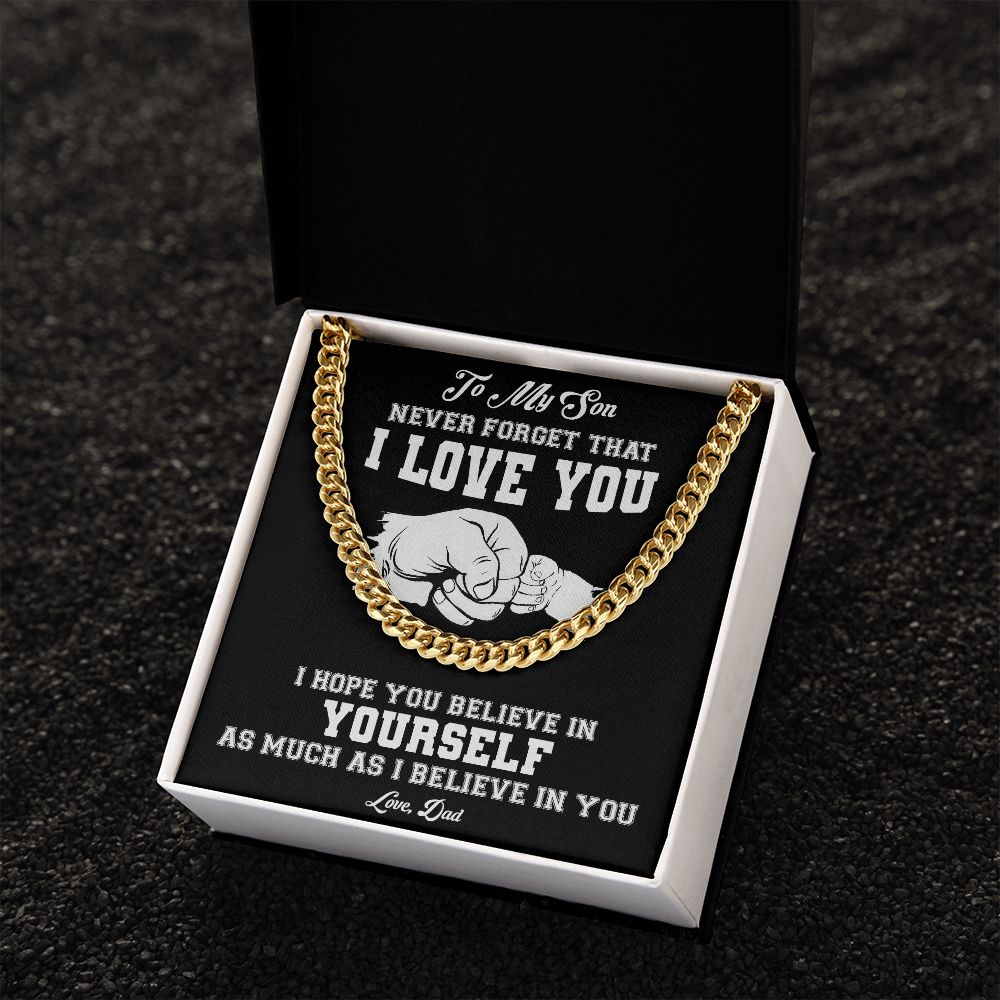 My Son | Never Forget - Cuban Link Chain Gift For Mom, necklace For Wife, Gift For Mother's Day