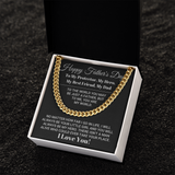 Cuban Link Chain Necklace Gift for Dad - My Dad My World Father's Day Gift, Necklace for Father
