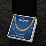 Daddy Happy Birthday Cuban Link Chain Men's Necklace