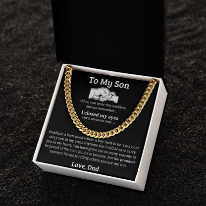 My Proudest Moment - Length Adjustable Cuban Link Chain For Son