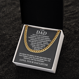 To My Dad - You are my father teacher and my best friend, Gift for Dad, Birthday Gift, Father's Day Gift, Cuban Link Chain Necklace