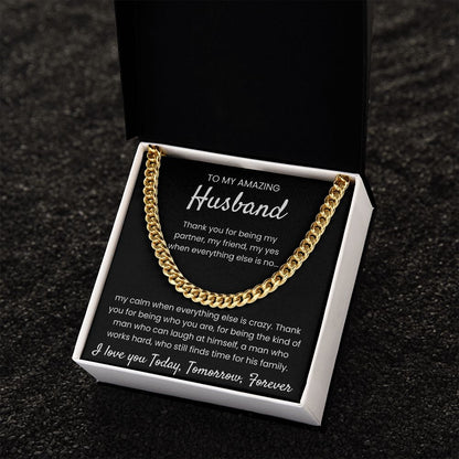 Today, Tomorrow, Forever - Length Adjustable Cuban Link Chain For Husband