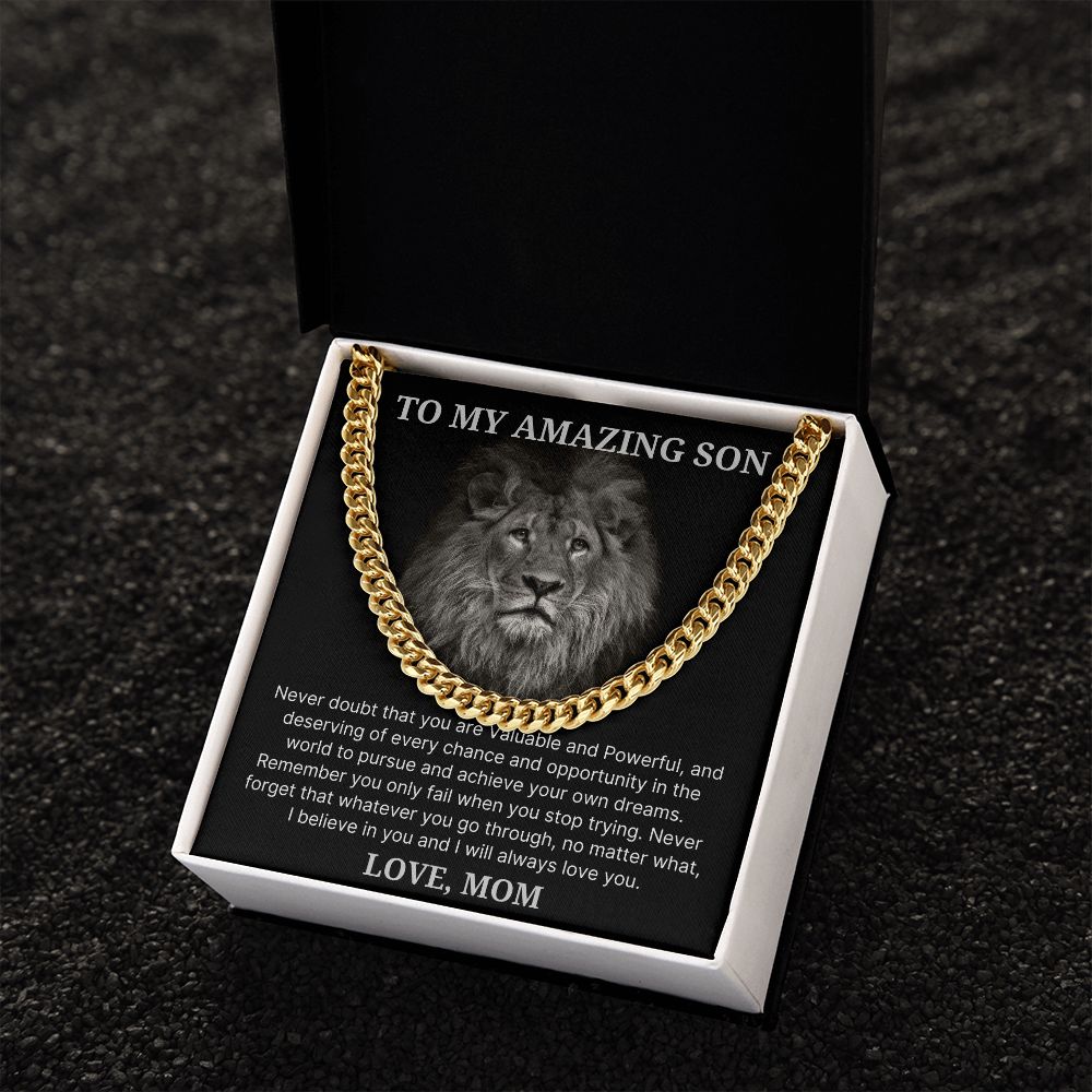 Never Doubt - Length Adjustable Cuban Link Chain For Son