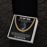 My Son | Never Fear - Cuban Link Chain Gift For Mom, necklace For Wife, Gift For Mother's Day