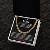 To My Man Cuban Link Chain (Stainless Steel) Gift For Mom, necklace For Wife, Gift For Mother's Day