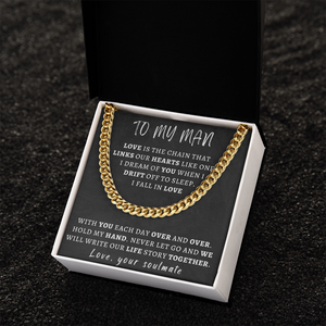 Necklace for Man - We Will Write Our Life Story Together, Birthday Gift for Man, Anniversary Gift, Cuban Link Chain Necklace