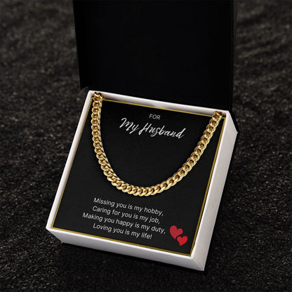 For My Husband necklace, Loving You Is My Life - Cuban Link Chain For Husband