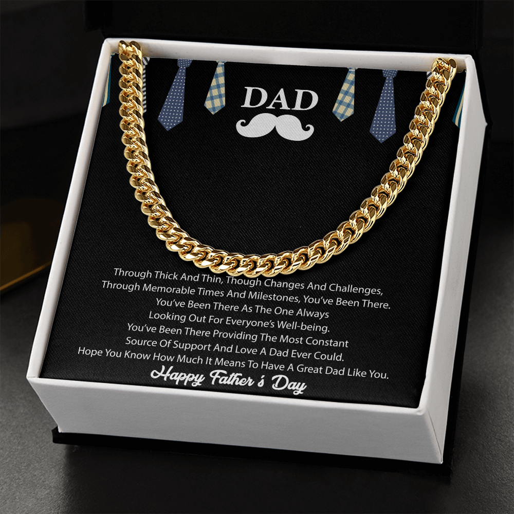 Personalized Father's Day Gift Necklace for Dad, Love Your, Daughter and Son - Cuban Link Chain