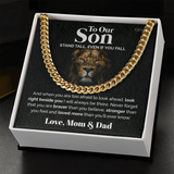 Pamaheart- To our Son - Stand tall - Cuban Link Chain, Gift For Man, Husband, Gift For Birthday, Christmas