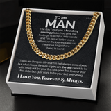 To my Man - I found my missing piece - Cuban Link Chain Gift For Man Husband Gift For Birthday