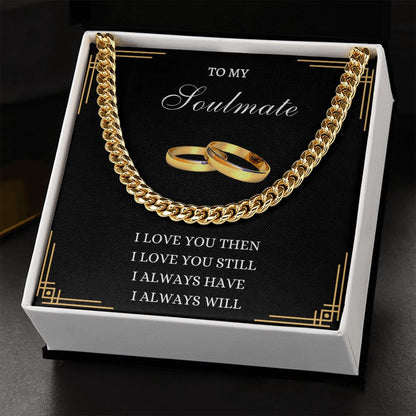 Soulmate Gold Ring Cuban Link Necklace