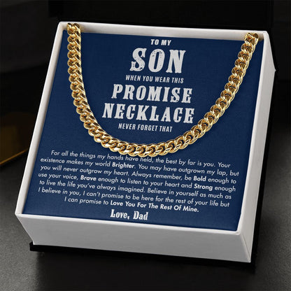 To My Son - Never Outgrow My Heart, Cuban Chain For Son Cuban Link Chain