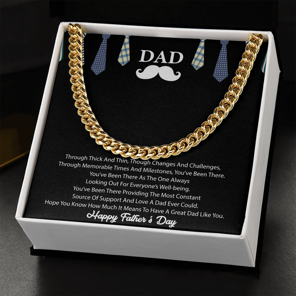 Personalized Father's Day Gift Necklace for Dad, Love Your, Daughter and Son - Cuban Link Chain