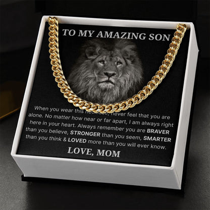 Never Feel That You Are Alone - Length Adjustable Cuban Link Chain For Son