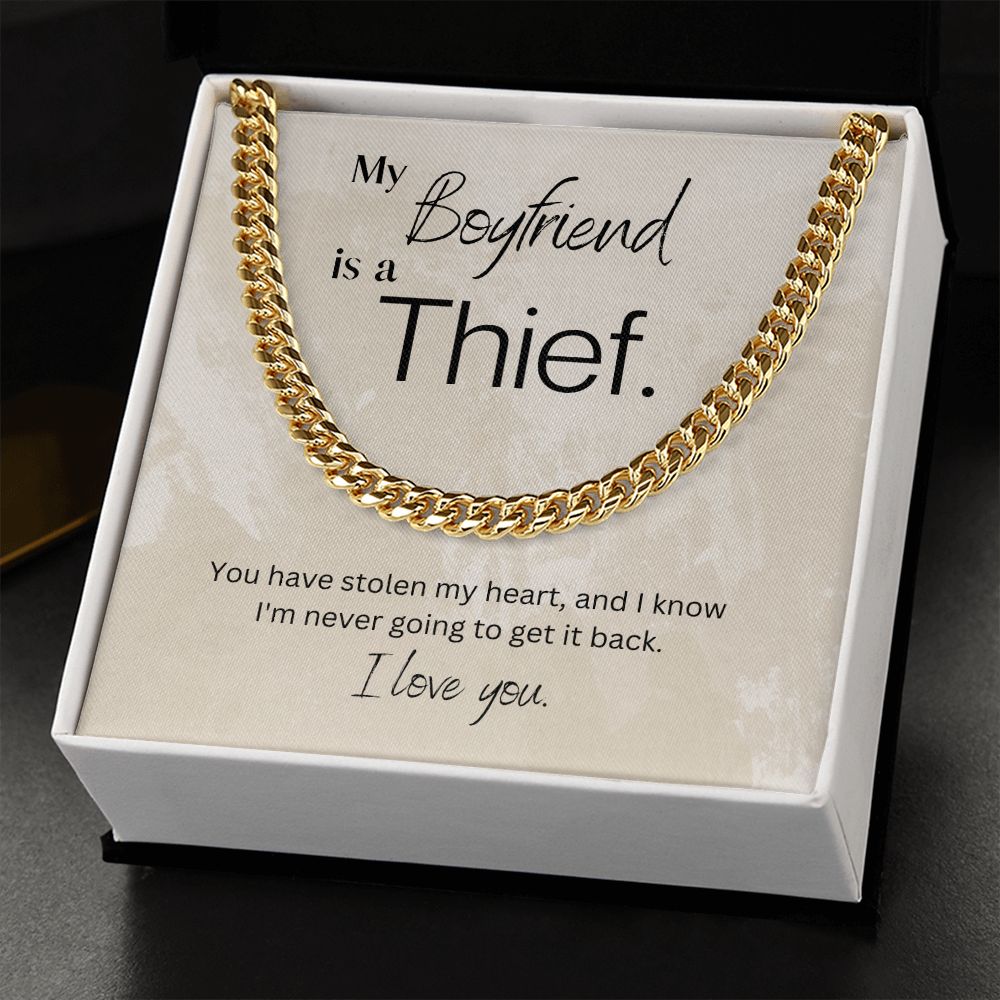 To My Boyfriend Cuban Link Chain Necklace Gift For Mom, necklace For Wife, Gift For Mother's Day