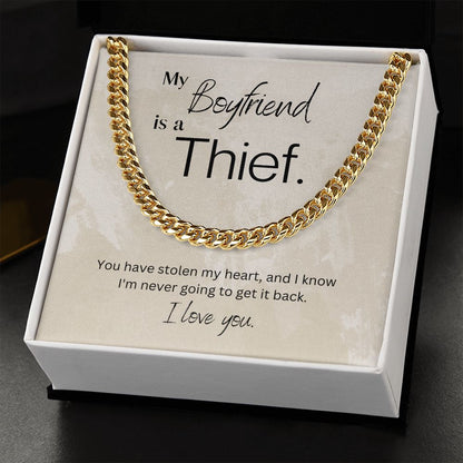 To My Boyfriend Cuban Link Chain Necklace Gift For Mom, necklace For Wife, Gift For Mother's Day