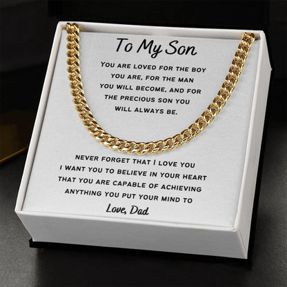 Cuban Link Chain For My Son, Love Dad Gift For Mom, necklace For Wife, Gift For Mother's Day