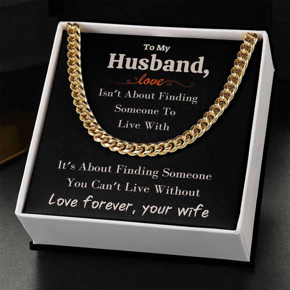 A Beautiful Cuban Link Chain Necklace Gift For Husband From Wife