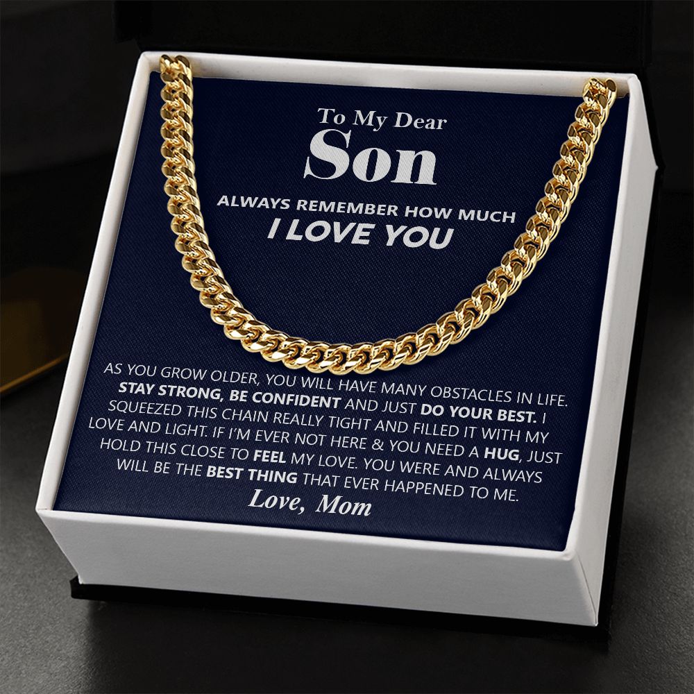Gift For Son | Stay Strong | Cuban Link Chain
