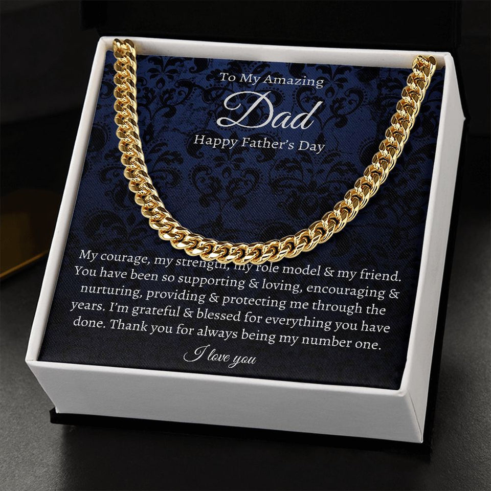 To My Dad | My Strength, My Role Model & My Friend | Cuban Link Chain | Unique Gift For Dad