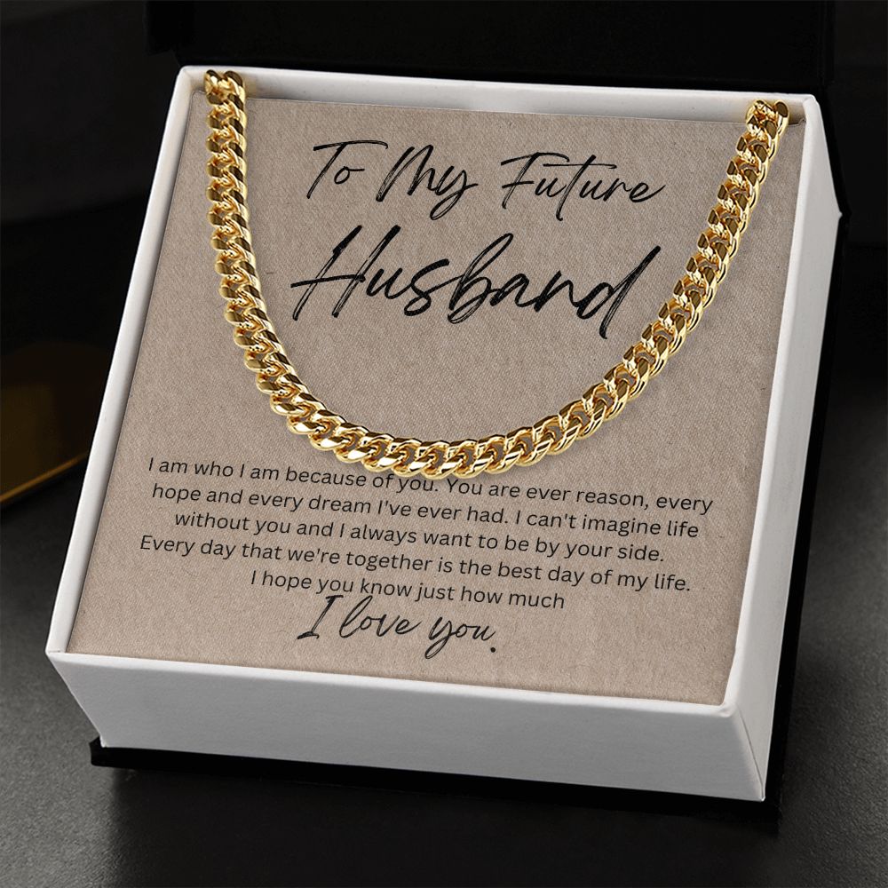 To My Future Husband Cuban Link Chain Necklace Gift For Mom, necklace For Wife, Gift For Mother's Day