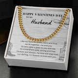 Happy Valentine's Day To My Husband Cuban Link Chain Necklace Gift For Mom, necklace For Wife, Gift For Mother's Day