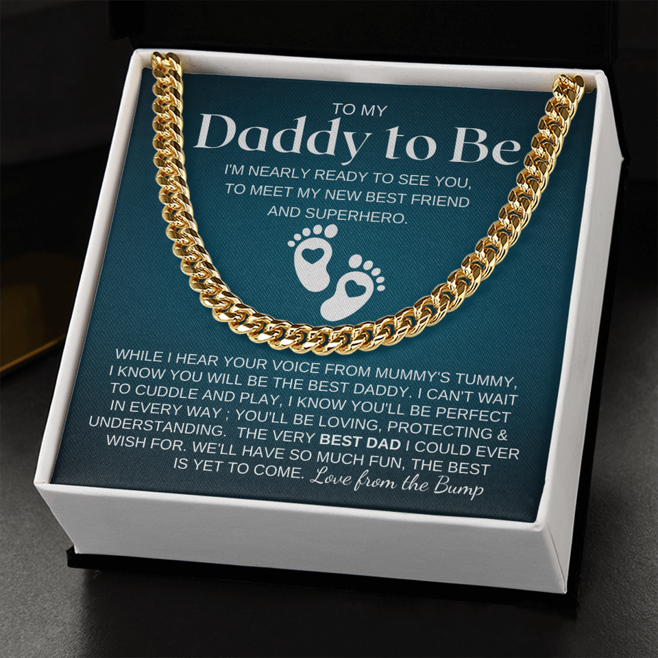 Cuban Link Chain Necklace - Daddy to be from Bump Gift for Father's Day Gift for Father's Of Newborn Christmas Gift