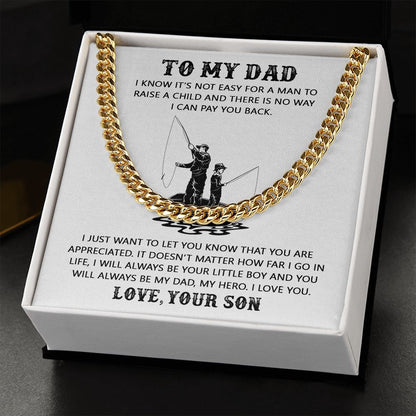 My Dad My Hero | Gift For Dad From Son | Cuban Link Chain