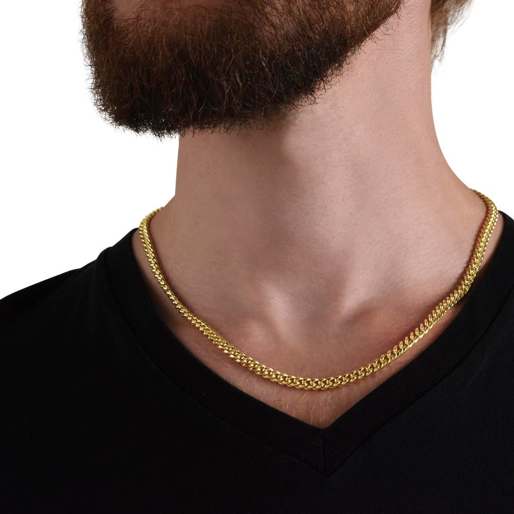 Personalized Father's Day Gift Necklace for Dad, Love Your, Daughter and Son - Cuban Link Chain