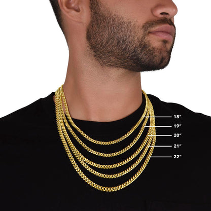 To My Great Grandson - Great Heart Love, Grandpa - Cuban Link Chain Necklace