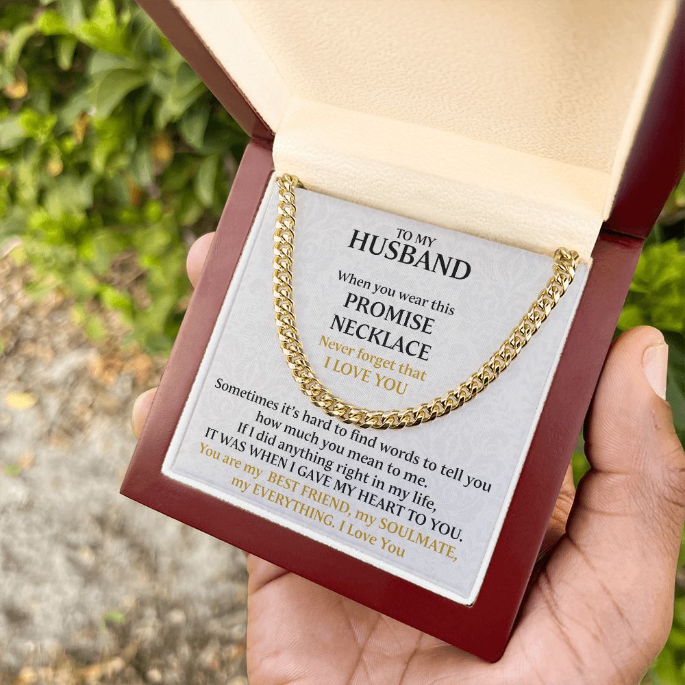 Promise Necklace Adjustable Cuban Chain My Everything For Husband - Necklace for Husband, Gift for Valentine's Day