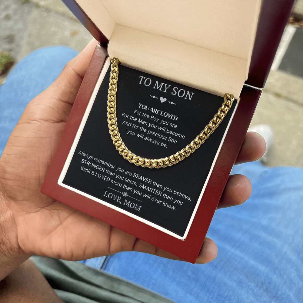 You Are Loved - Length Adjustable Cuban Link Chain For Son