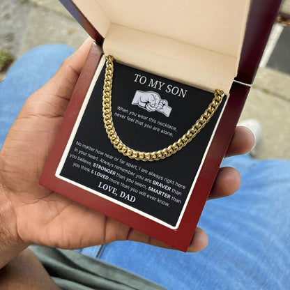 No Matter How Near Or Far Apart - Length Adjustable Cuban Link Chain For Son