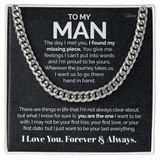 To my Man - I found my missing piece - Cuban Link Chain Gift For Man Husband Gift For Birthday