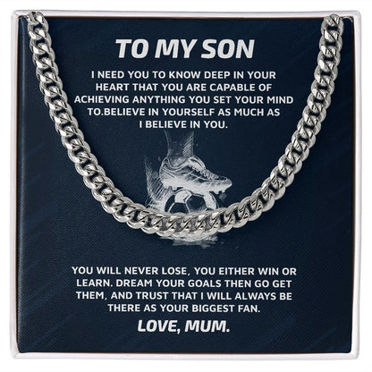 Cuban Link chain For Son Gift for your Football Player Gift For Mom, necklace For Wife, Gift For Mother's Day