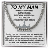 To My Man Cuban Link Chain Necklace King Gift For Mom, necklace For Wife, Gift For Mother's Day