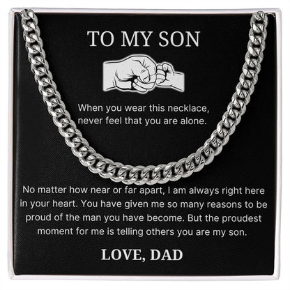 Proud Of The Man You Have Become - Length Adjustable Cuban Link Chain For Son