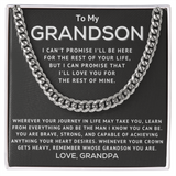 Grandson from Grandpa Necklace - Learn From Everything - Cuban Link Chain Necklace