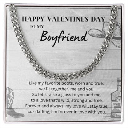 Happy Valentine's Day To My Boyfriend Cuban Link Chain Necklace Gift For Mom, necklace For Wife, Gift For Mother's Day
